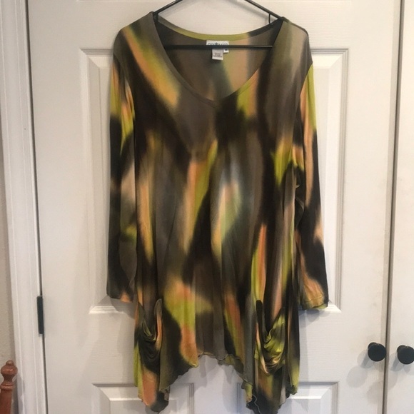 Ivy Reed size M pullover v-neck rayon tunic top - Picture 1 of 4